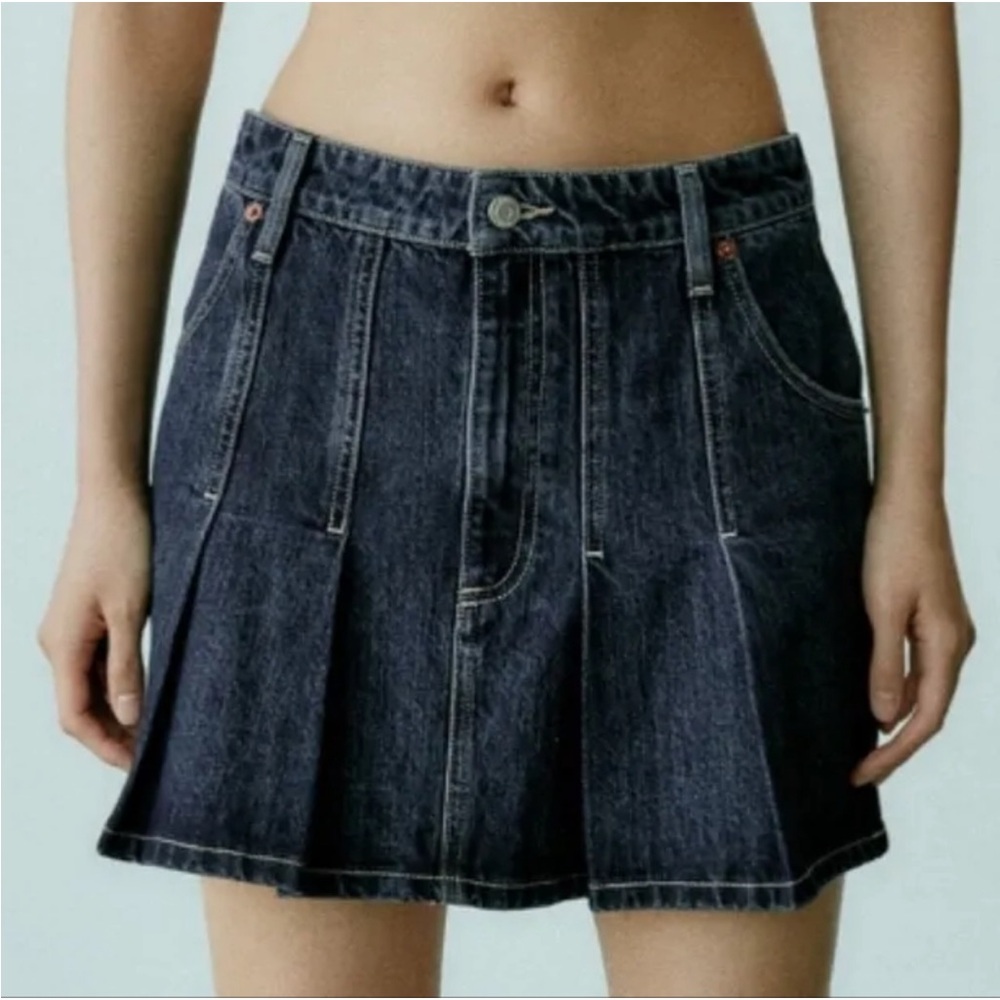 Zara Dark Blue Denim Skirt